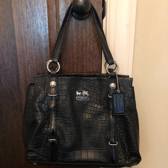Coach Handbags - COACH Crocodile Leather Shoulder Bag